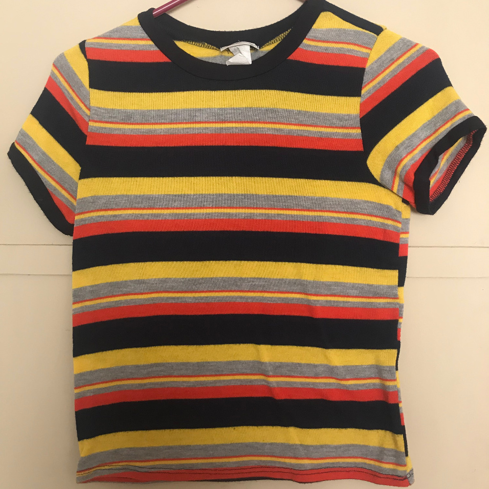 Striped cropped tee